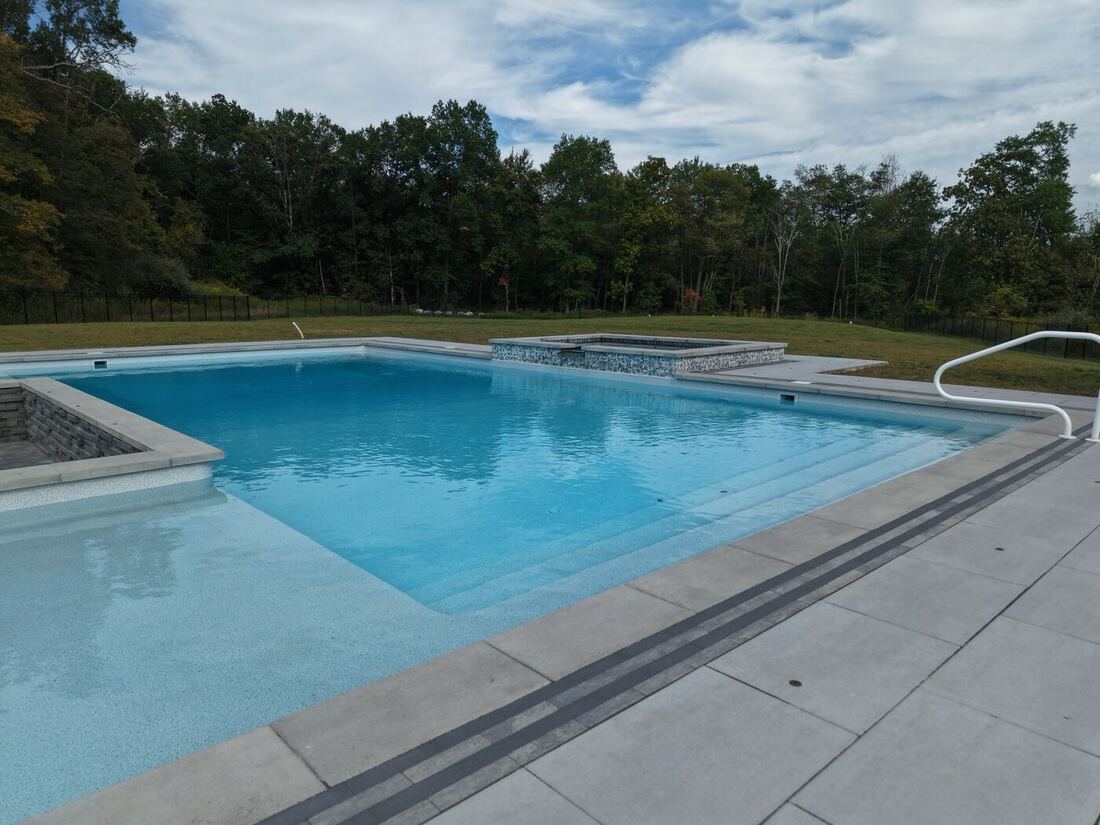 Modern Farmhouse Pool + Pool House in Flemington, NJ &mdash; Seasonal World estate with sunken fire pit lounge