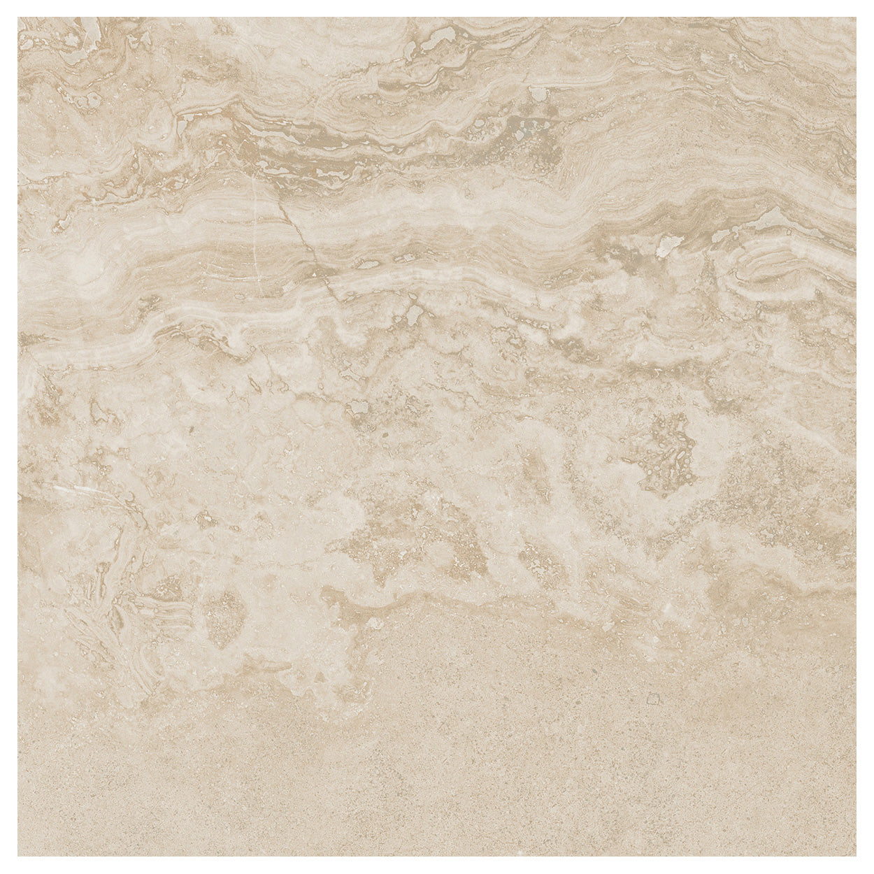 Del Conca Roma 2 Paver in Almond — travertine-look porcelain field tile