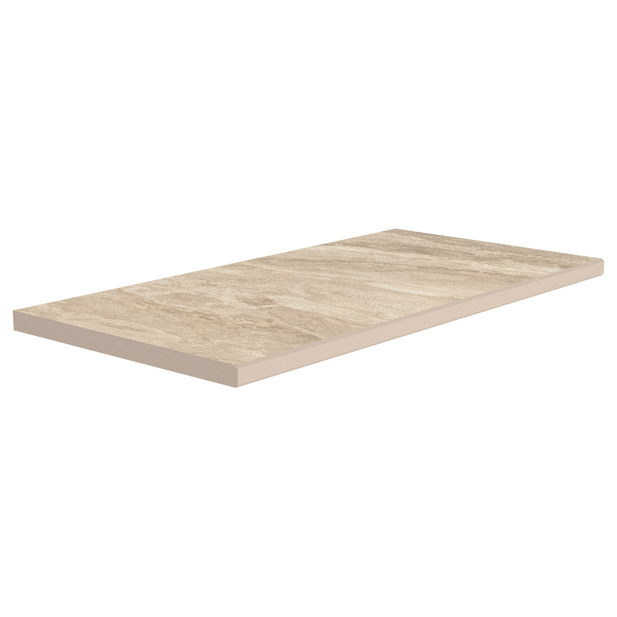 Del Conca Roma 2 Paver pool coping in Nut — modern-edge porcelain in deeper warm tone
