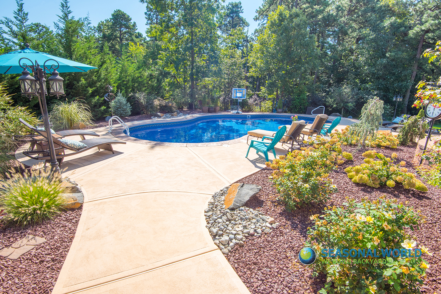 Seasonal World hardscape install — landscape paver work