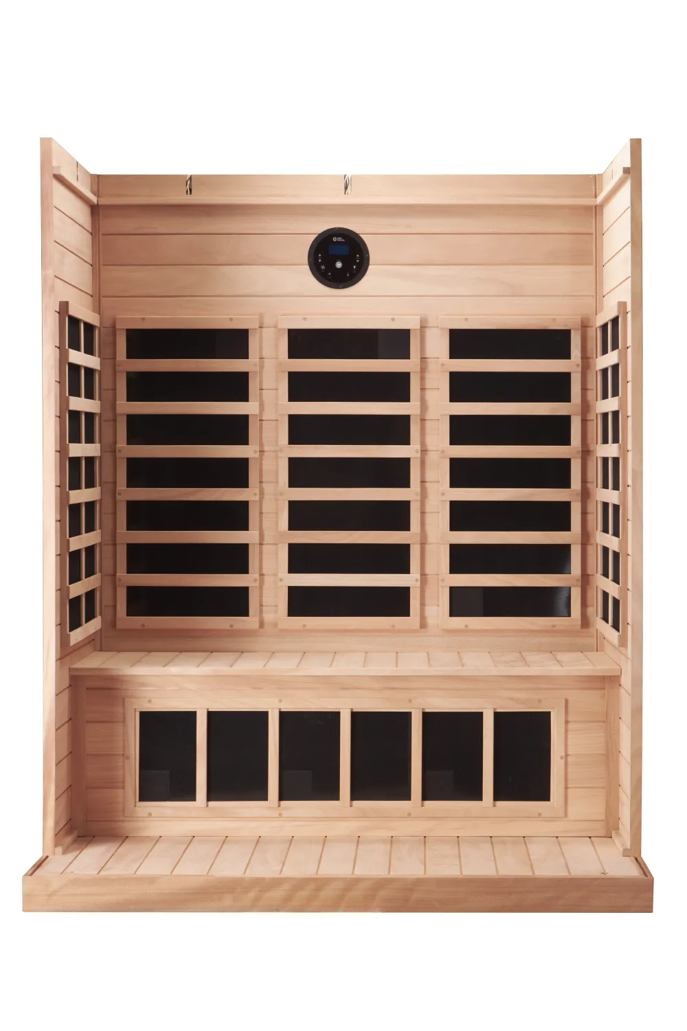 Sun 3i infrared sauna — front view showing carbon infrared heaters